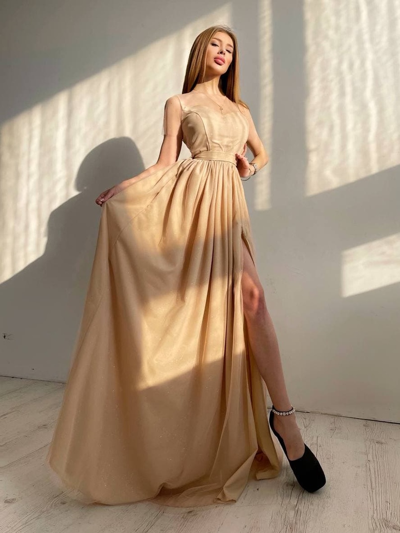 Платье-макси из сетки с блестками Платье-макси из сетки с блестками | PUSHKA SHOP