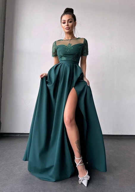 Сукня максі з мереживом  | PUSHKA SHOP