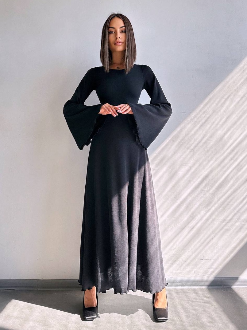 Трикотажна сукня зі шнурівкою на спинці    | PUSHKA SHOP