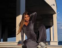 Велюровий комбінезон кльош | PUSHKA SHOP