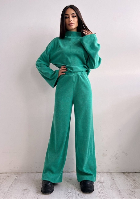 Повсякденний костюм із теплого трикотажу-рубчика | PUSHKA SHOP