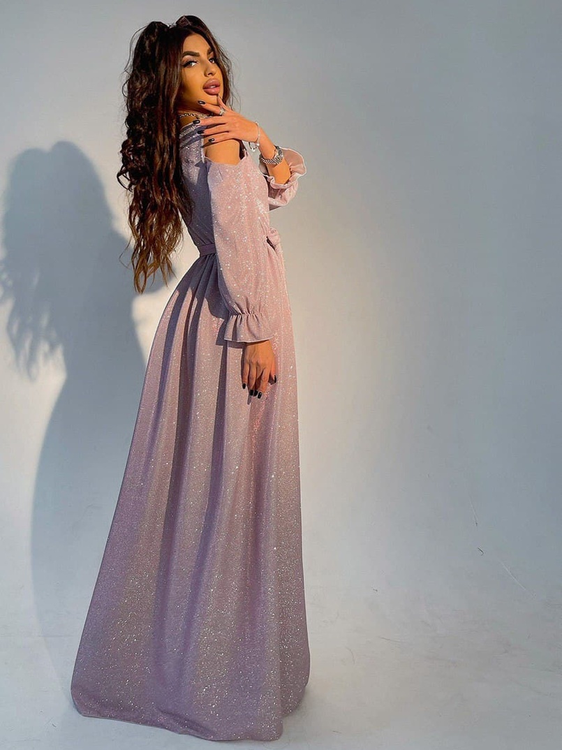 Блестящее платье макси с разрезом Блестящее платье макси с разрезом | PUSHKA SHOP