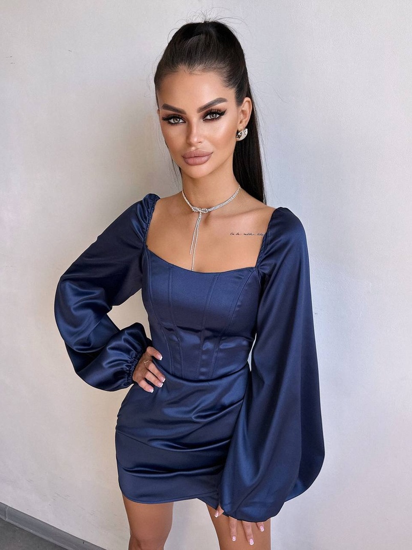 Атласний комплект: корсет + спідниця з драпіруванням Атласний комплект: корсет + спідниця з драпіруванням | PUSHKA SHOP