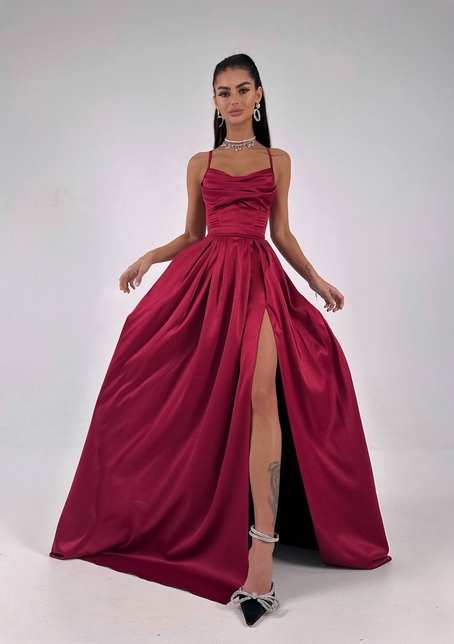 Атласний комплект: корсет + спідниця максі  | PUSHKA SHOP