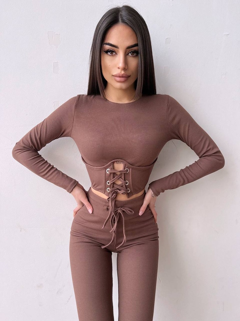 Трикотажний комплект: корсетний топ + легінси | PUSHKA SHOP