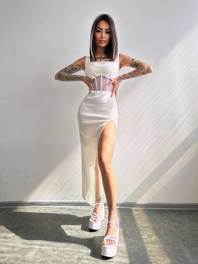 Сукня-міді з елементами корсету Сукня-міді з елементами корсету | PUSHKA SHOP