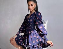 Сукня міні з пишною спідницею та драпіруванням на талії | PUSHKA SHOP