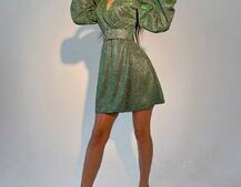 Блестящее платье с широким поясом   Блестящее платье с широким поясом   | PUSHKA SHOP