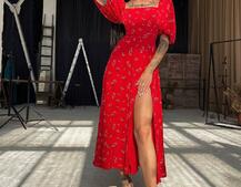 Платье миди со шнуровкой на спинке  Платье миди со шнуровкой на спинке  | PUSHKA SHOP