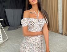 Цветочное платье макси с разрезом Цветочное платье макси с разрезом | PUSHKA SHOP