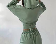 Костюм: укорочённое худи с корсетом+ джоггеры  Костюм: укорочённое худи с корсетом+ джоггеры  | PUSHKA SHOP