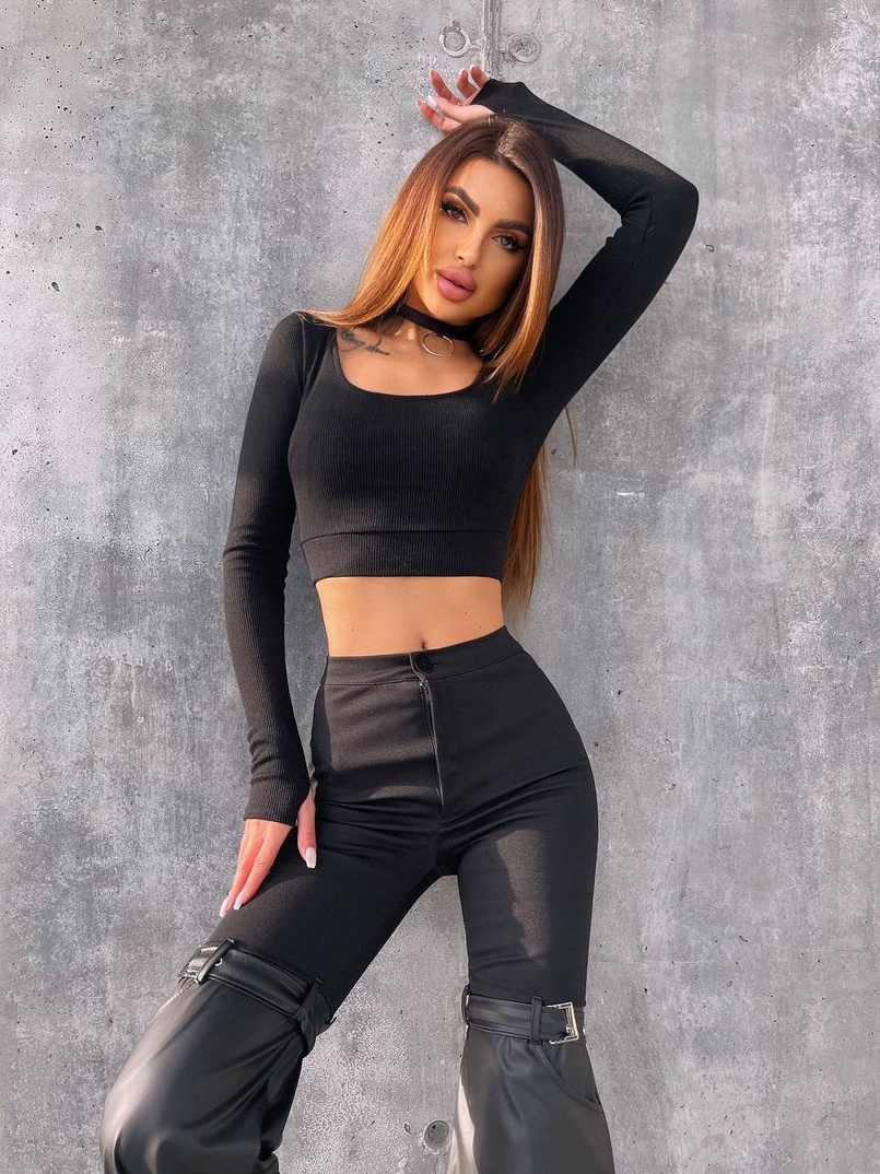 Штани-кльош  з металевими застібками   | PUSHKA SHOP