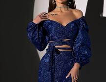 Сяючий комплект: топ  + спідниця  Сяючий комплект: топ  + спідниця  | PUSHKA SHOP