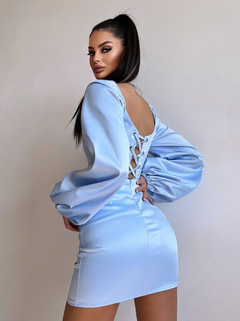 Атласний  комплект: корсет + спідниця з драпіруванням | PUSHKA SHOP