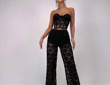 Комплект: мереживний корсет бюстьє + штани + піджак  | PUSHKA SHOP