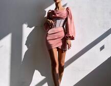 Комплект: корсет, декорований стразами + спідниця міні з драпіруванням   Ручна робота  | PUSHKA SHOP