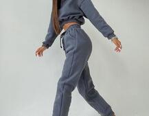 Тёплый базовый костюм на флисе с объемными капюшоном  Тёплый базовый костюм на флисе с объемными капюшоном  | PUSHKA SHOP