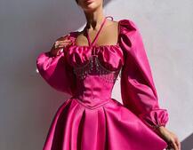 Сукня з корсетом, декорованим бахромою зі страз Ручна робота Сукня з корсетом, декорованим бахромою зі страз Ручна робота | PUSHKA SHOP