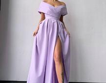 Сукня максі  з відкритими плечима та розрізом на спідниці Сукня максі  з відкритими плечима та розрізом на спідниці | PUSHKA SHOP