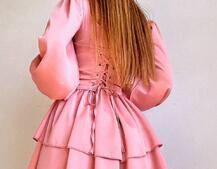 Комплект: сукня з подвійною спідницею + корсет, декорований стразами    | PUSHKA SHOP