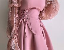 Сукня з корсетом декорована мереживом Сукня з корсетом декорована мереживом | PUSHKA SHOP