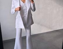 Костюм: піджак на підкладці, штани кльош+ жилет  | PUSHKA SHOP