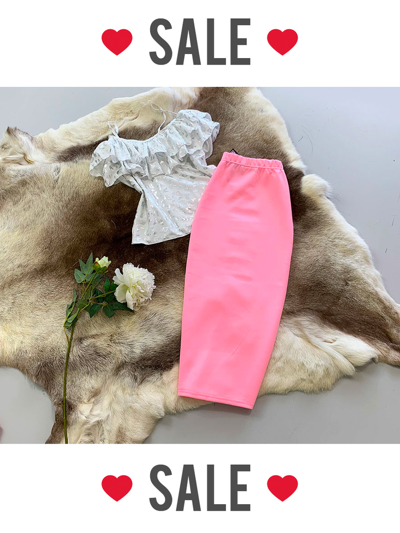 Розовая юбка карандаш  | PUSHKA SHOP