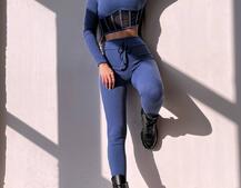 Трикотажний комплект: корсетний топ + легінси Трикотажний комплект: корсетний топ + легінси | PUSHKA SHOP