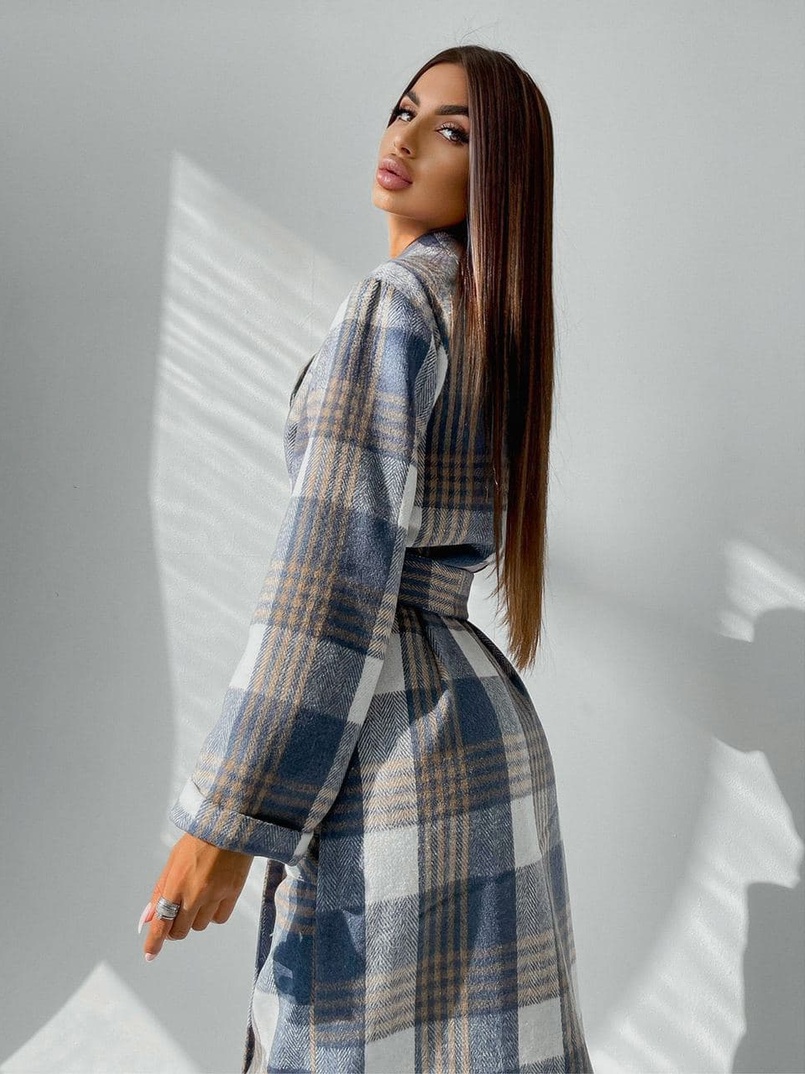 Кашемировое пальто в клетку на подкладке | PUSHKA SHOP