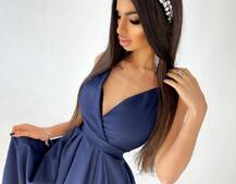 Платье макси с разрезом на юбке и запахом на груди   | PUSHKA SHOP