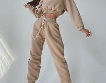 Тёплый базовый костюм на флисе с объемными капюшоном  Тёплый базовый костюм на флисе с объемными капюшоном  | PUSHKA SHOP