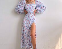 Сукня зі шнурівкою по спинці та розрізом на спідниці Сукня зі шнурівкою по спинці та розрізом на спідниці | PUSHKA SHOP