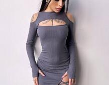 Трикотажне плаття по фігурі зі шнурівкою на ніжці | PUSHKA SHOP