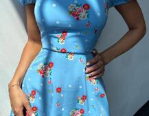 Сукня- міні у квітковий принт зі шнурівкою на спинці  | PUSHKA SHOP