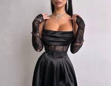 Атласний комплект: корсет + спідниця максі  | PUSHKA SHOP