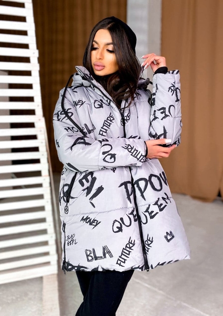 Тёплая куртка с креативным принтом❄️ | PUSHKA SHOP