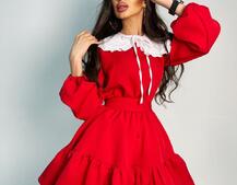 Платье со съёмным воротничком и подъюбником Платье со съёмным воротничком и подъюбником | PUSHKA SHOP