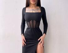 Сукня-міді з елементами корсету Сукня-міді з елементами корсету | PUSHKA SHOP