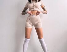 Комплект: топ на ґудзиках + велосипедки Комплект: топ на ґудзиках + велосипедки | PUSHKA SHOP