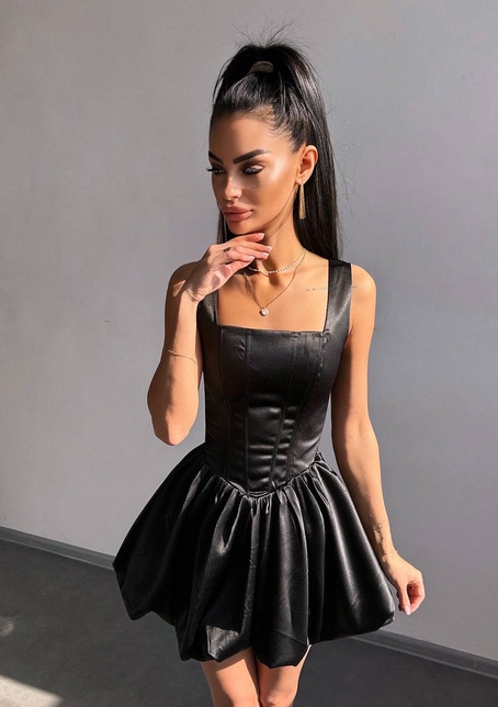 Атласна корсетна сукня міні  | PUSHKA SHOP