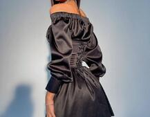 Платье-рубашка в комплекте с корсетом, декорированным стразами  Платье-рубашка в комплекте с корсетом, декорированным стразами  | PUSHKA SHOP