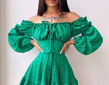 Сукня в горошок на ґудзиках з воланами Сукня в горошок на ґудзиках з воланами | PUSHKA SHOP