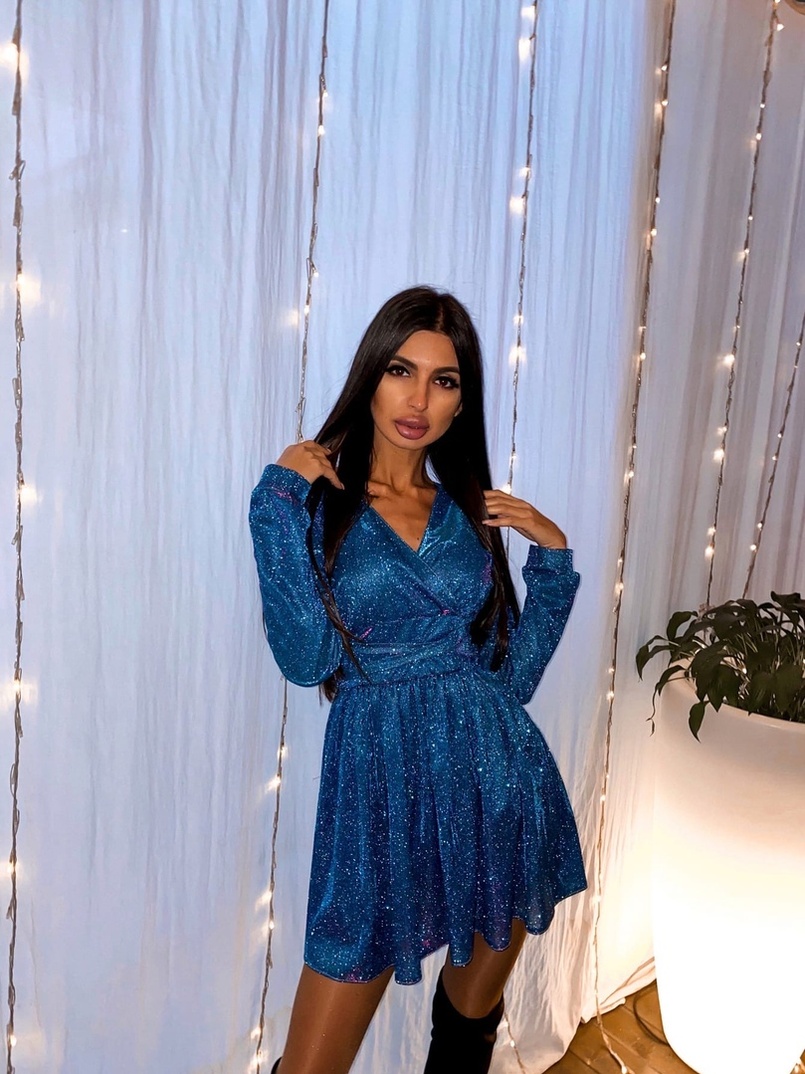 Эффектное платье мини с завязками на талии | PUSHKA SHOP