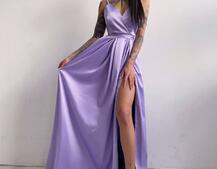 Платье макси с разрезом на юбке и запахом на груди   Платье макси с разрезом на юбке и запахом на груди   | PUSHKA SHOP