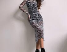 Міді сукня з принтом  | PUSHKA SHOP