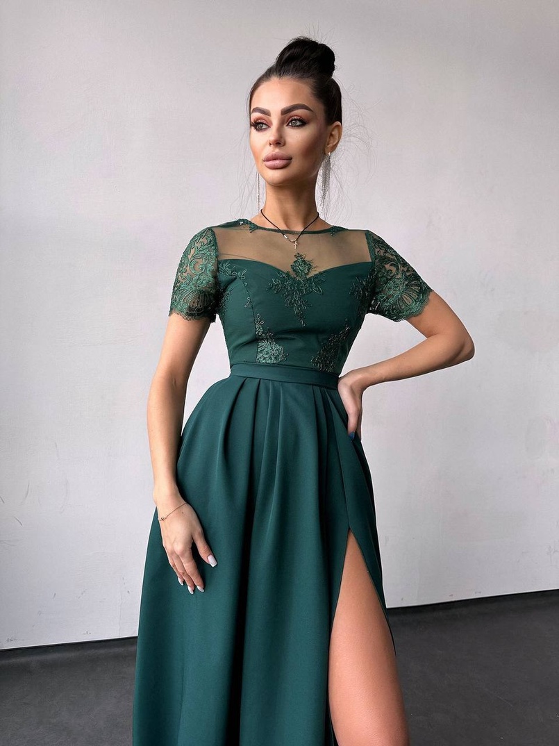 Сукня максі з мереживом  | PUSHKA SHOP
