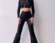 Комплект : штани кльош і топ на ґудзиках Комплект : штани кльош і топ на ґудзиках | PUSHKA SHOP