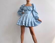 Сукня з воланами та шнурівкою  по спинці | PUSHKA SHOP