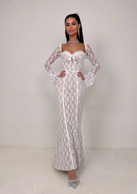 Мереживна сукня максі з чашечками    | PUSHKA SHOP