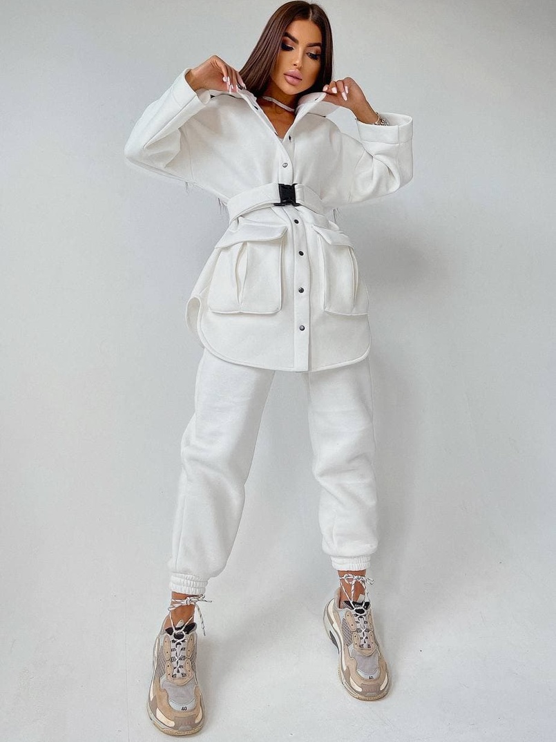 Комплект: тёплая рубашка на кнопках + джоггеры Комплект: тёплая рубашка на кнопках + джоггеры | PUSHKA SHOP